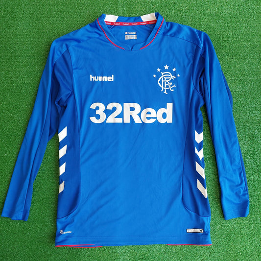 Rangers F.C. 2018/19 L/S Home Shirt (Excellent) - Size M