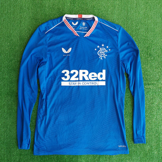 Rangers F.C. 2020/21 L/S Home Shirt (Very good) - Size M