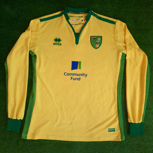 Norwich City 2016/17 L/S Home Shirt (Very Good) - Size L