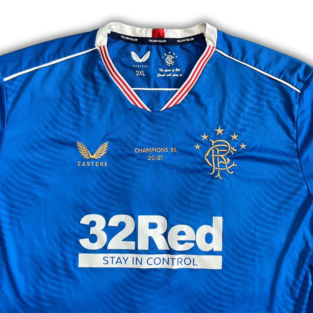 Rangers F.C. 2020/21 'Champions 55' Home Shirt (Very good) - Size 3XL