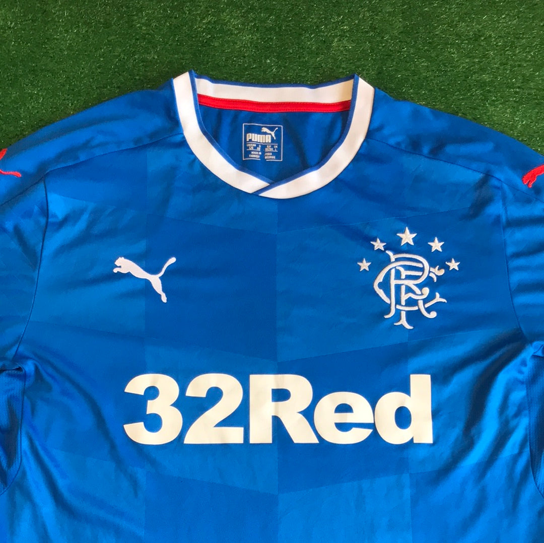 Rangers F.C. 2017/18 Home Shirt (Excellent) - Size L